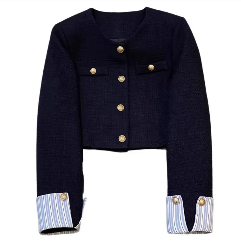 Kids Navy Blue Jacket with Gold Accents